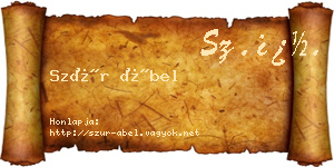 Szür Ábel névjegykártya